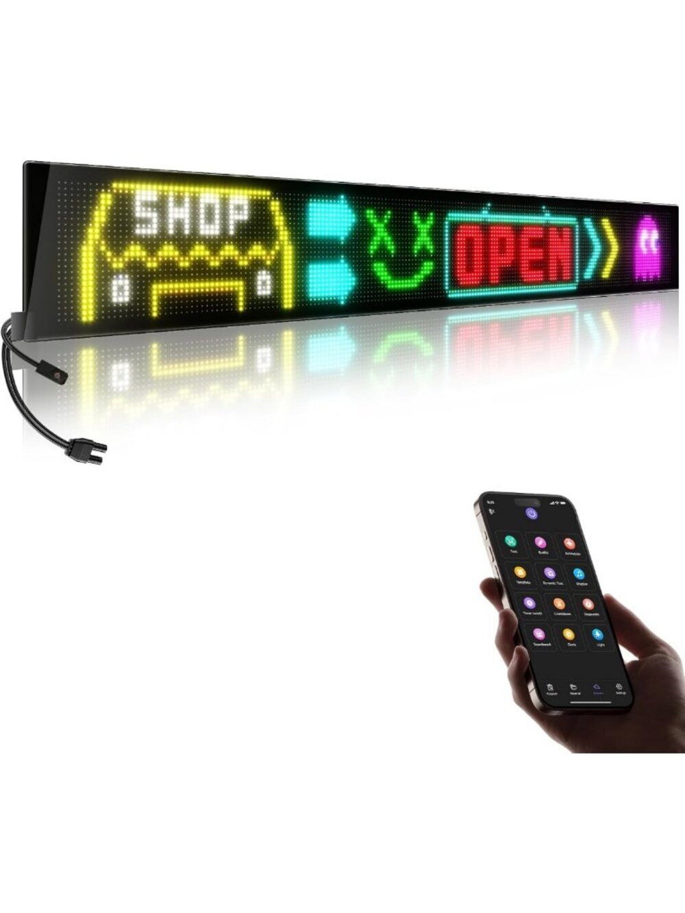 Large Programmable LED Sign - P5 Resolution Indoor Display with Bluetooth APP - Picture 1 of 6